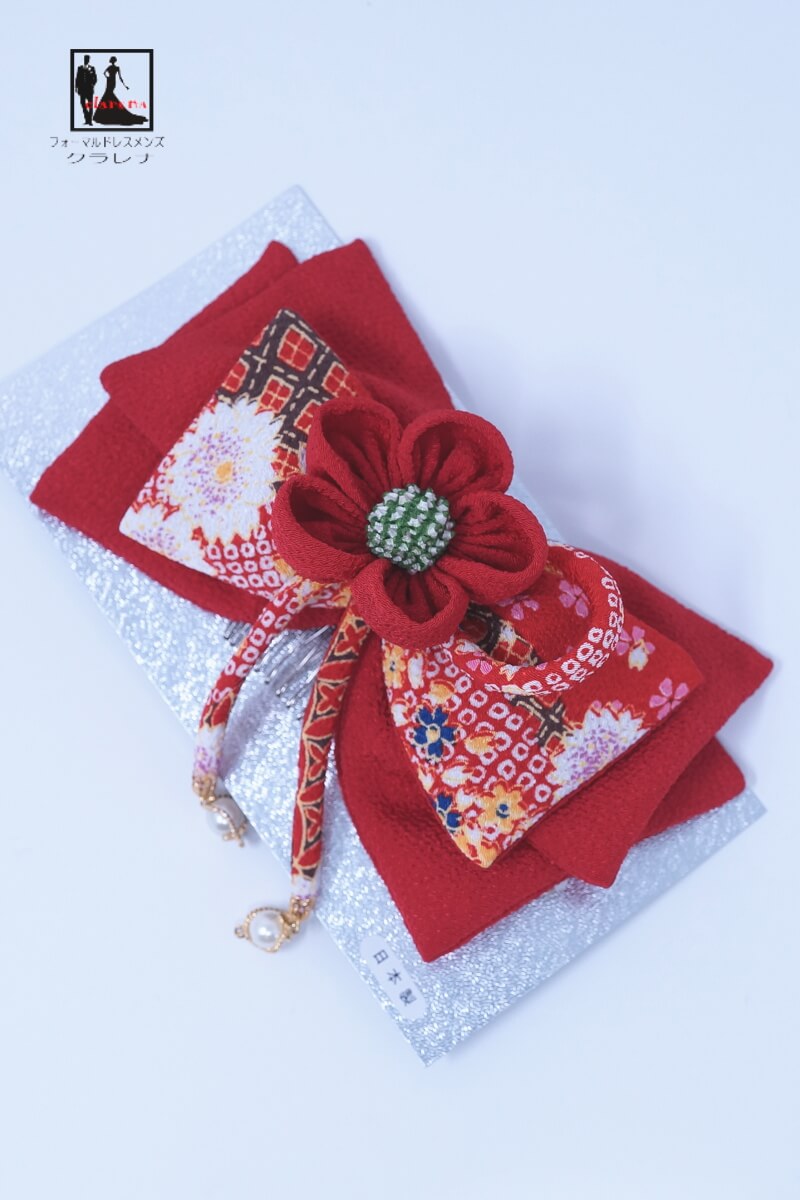 楽天市場 日本製 職人 手作り ハンドメイド 髪飾り ヘアアクセサリー 髪留め 七五三 成人式 卒業式 振袖 袴 前撮り ちりめん かんざし 浴衣 手作り ハンドメイド 日本製 クラレナの 赤 リボン 梅 パール 髪飾り Kamikazari227 新品 和装 小物 フォーマル