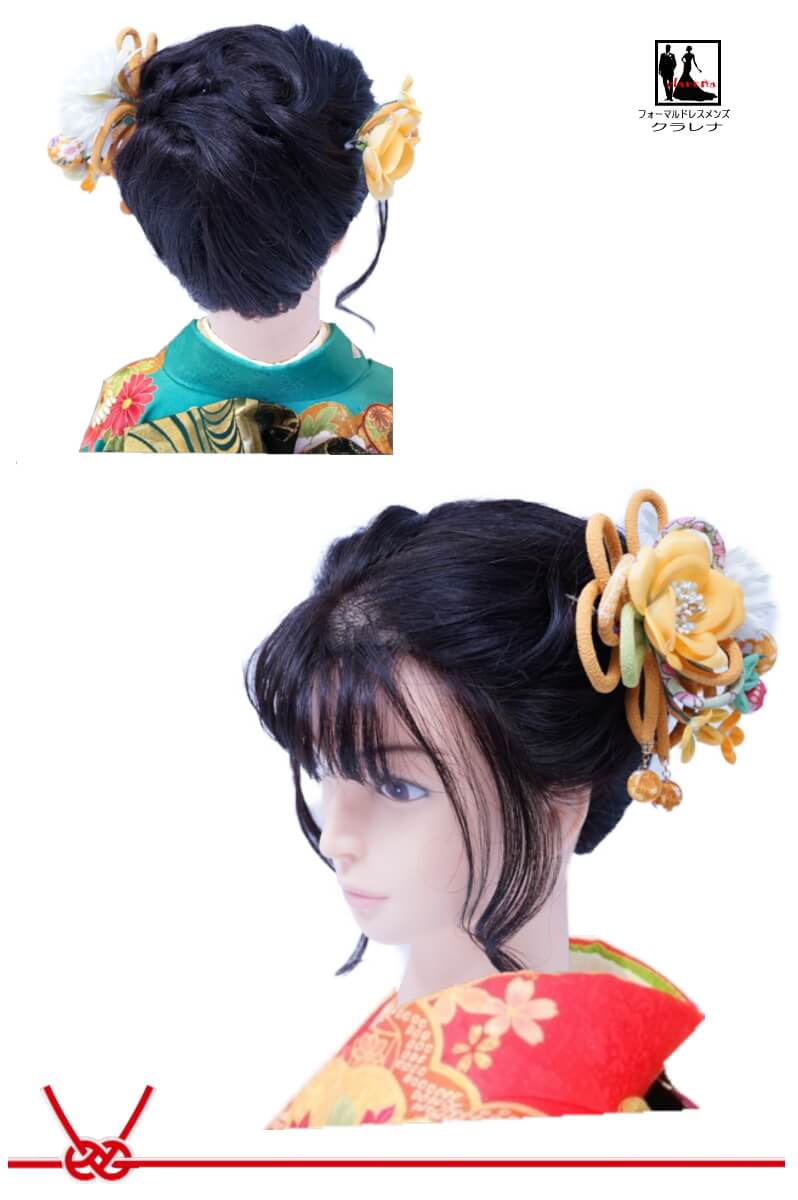 楽天市場 日本製 手作り ハンドメイド 髪飾り ヘアアクセサリー 髪留め 七五三 成人式 卒業式 振袖 袴 前撮り ふりそで 縮緬 ちりめん ゆかた かんざし 浴衣クラレナの イエロー 白 花 髪飾り Kamikazari234 新品 和装 小物 フォーマルドレスメンズ クラレナ