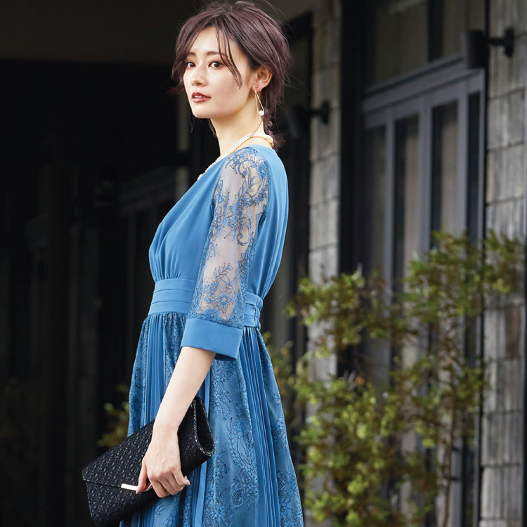 割引クーポン配布中 ロングワンピース ロングドレス パーティードレス 結婚式 袖あり 袖付き フォーマル ロング丈 式 お呼ばれ パーティー レディース 大きいサイズ ブルー カーキ ワンピース 代 30代 母親 他と被らない 個性的 ミモレ ブライダル Lojascarrossel Com Br