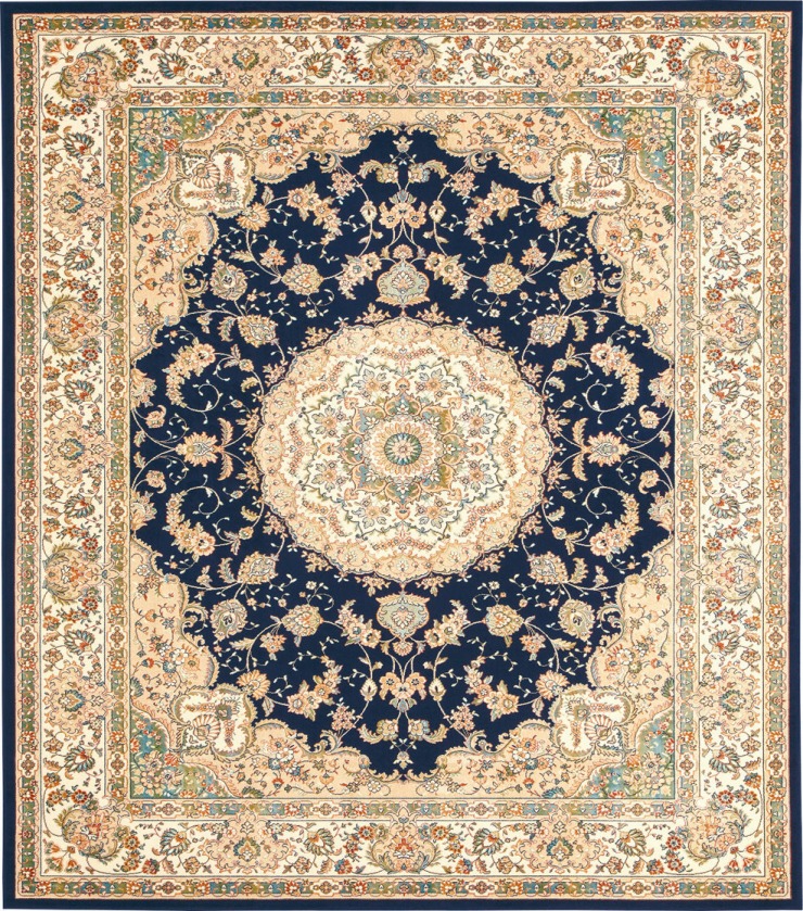 【メーカー直送】 カーペット ラグ マット 約3畳 195×250 ネイビー グラン 14668-3161 Globe ディーパス モケットシリーズ
