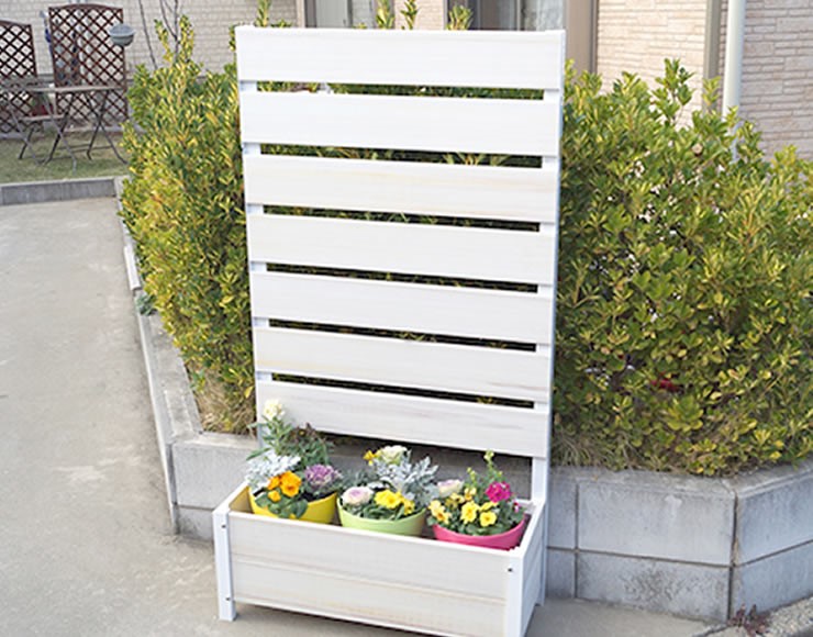 【メーカー直送】 エクスプラ スタイリッシュ フェンス 1492&times;800mm プランターセット ホワイトオーク 単品 プラスチック ASA PVC 4524804136100｜照明 おしゃれ 家具 通販 クラセル 16,556円