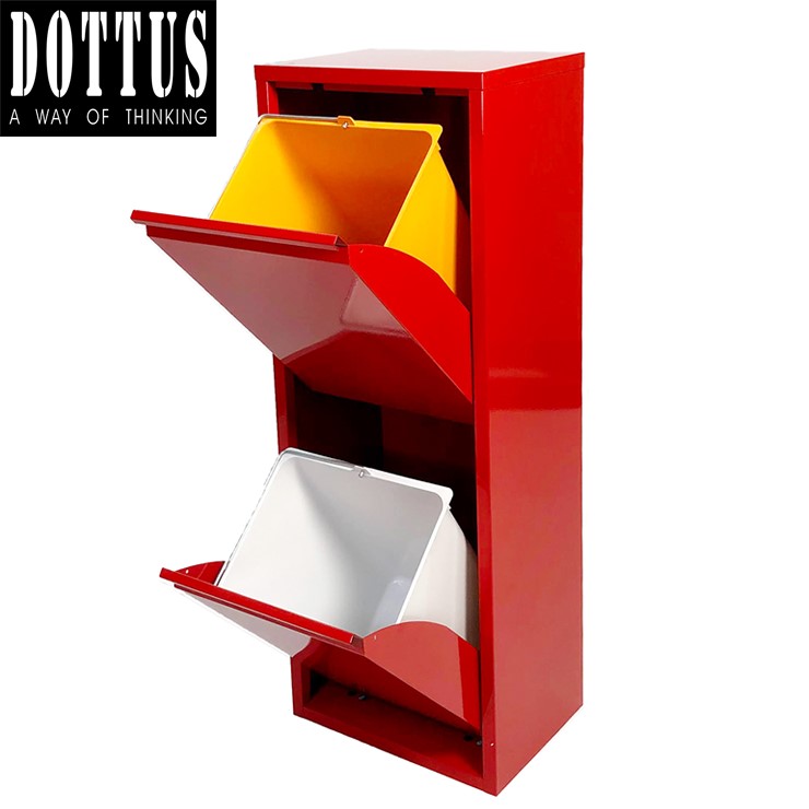 【メーカー直送】 【正規販売店】 DOTTUS ウエストバスケット2 レッド 2段 16L×2個 ごみ箱 分別 ダストボックス おしゃれ イタリア製