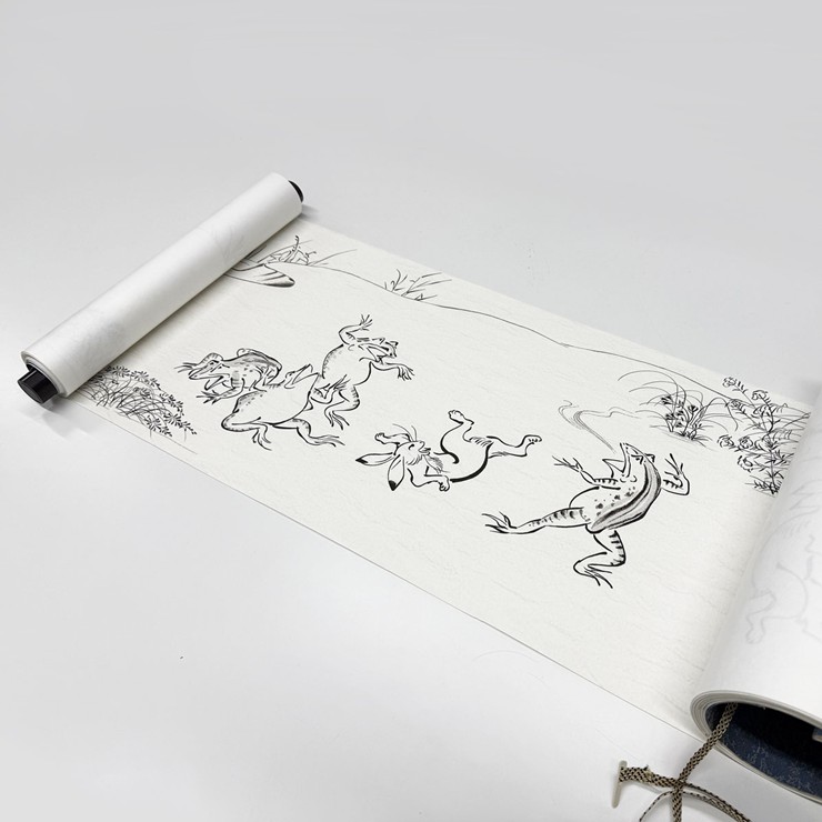 【メーカー直送】 三幸 絵巻物 鳥獣戯画 甲巻 原寸大 H6-213 白描画 墨絵 日本最古の漫画 兔 蛙 猿 狐 うさぎ かえる さる きつね｜照明 おしゃれ 家具 通販 クラセル