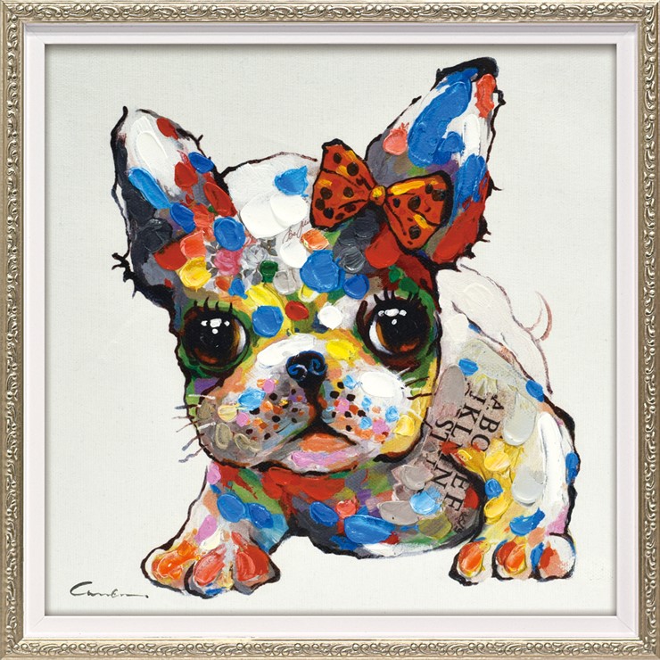犬　インテリア　テリア　絵画　ハンドペイント　手描き　陶板　絵　ドッグペット 楽天市場】【LINE登録300円OFFクーポン】 絵画 アート 油絵