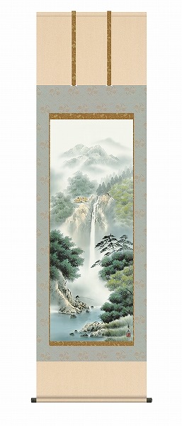【メーカー直送】 掛け軸 床の間 掛軸 モダン 幽山渓谷 鈴村秀山 尺五