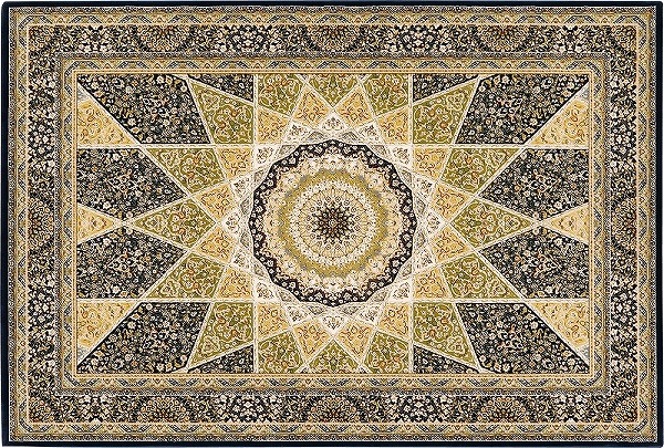 【メーカー直送】 カーペット ラグ マット 240ｘ340cm 約6畳 2330/NVY おしゃれ・防炎・ホットカーペット対応・床暖房対応・高密度100万ノット・ペルシャ絨毯風・遊び毛が出にくい・エジプト製 381623401 ディアマンテ Prevell