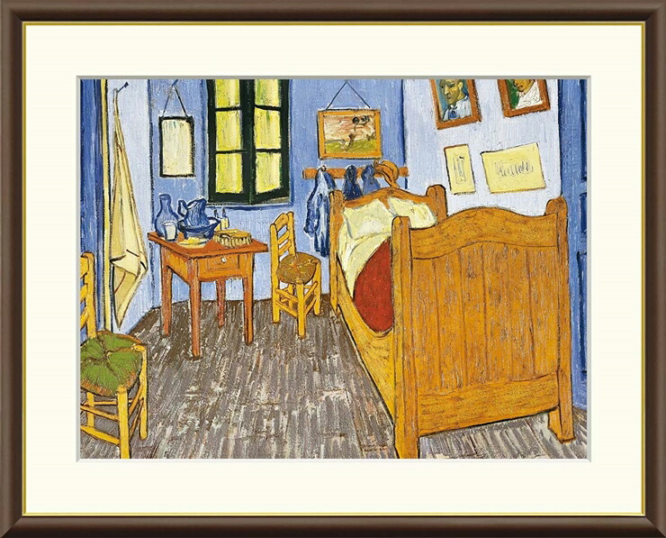 【メーカー直送】 絵画 おしゃれ 額縁 版画 ゴッホ アルルの寝室 J1-237 F6号サイズ 額外寸52&times;42cm、絵寸40&times;30cm｜照明 おしゃれ 家具 通販 クラセル