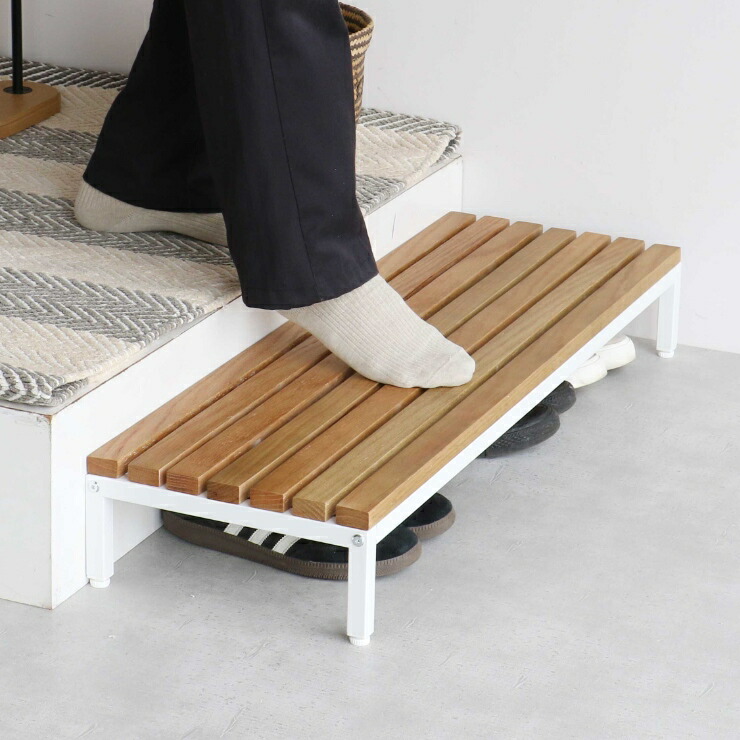 【メーカー直送】 おしゃれ 踏み台 ステップ 玄関 エントランスステージ 900 ホワイト ILS-3795WH 天然木製 段差 7,297円