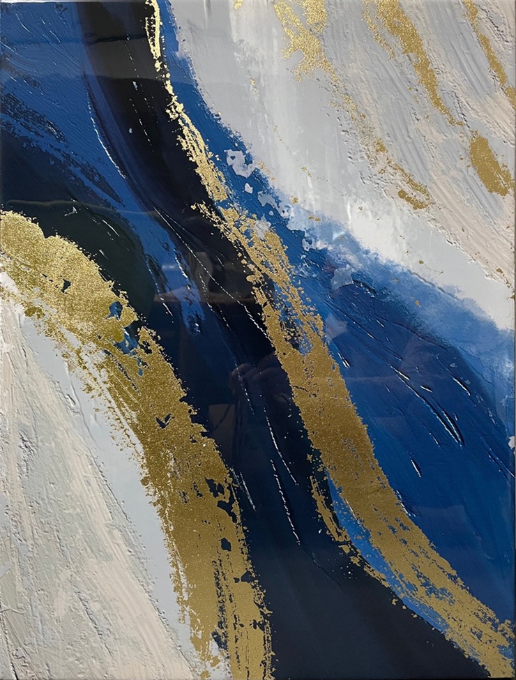 絵画 版画 おしゃれ ルーチェ キャンバスアート Orange,gold,blue ILC-62799 アートパネル