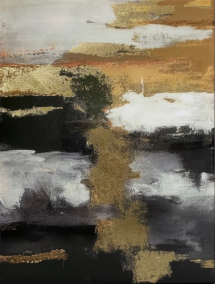 絵画 版画 おしゃれ ルーチェ キャンバスアート White,Orange, gold, black ILC-62800 アートパネル
