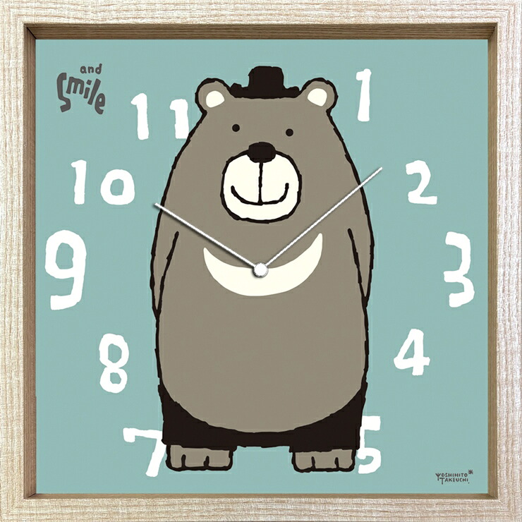 壁掛け時計 おしゃれ かわいい 動物 可愛い リビング 武内祐人 Artist Clock クマ CAC-52637 熊 くま