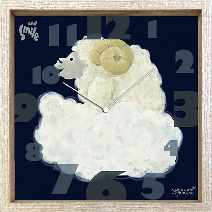 壁掛け時計 おしゃれ かわいい 動物 可愛い リビング 武内祐人 Artist Clock ヒツジ CAC-53825 羊
