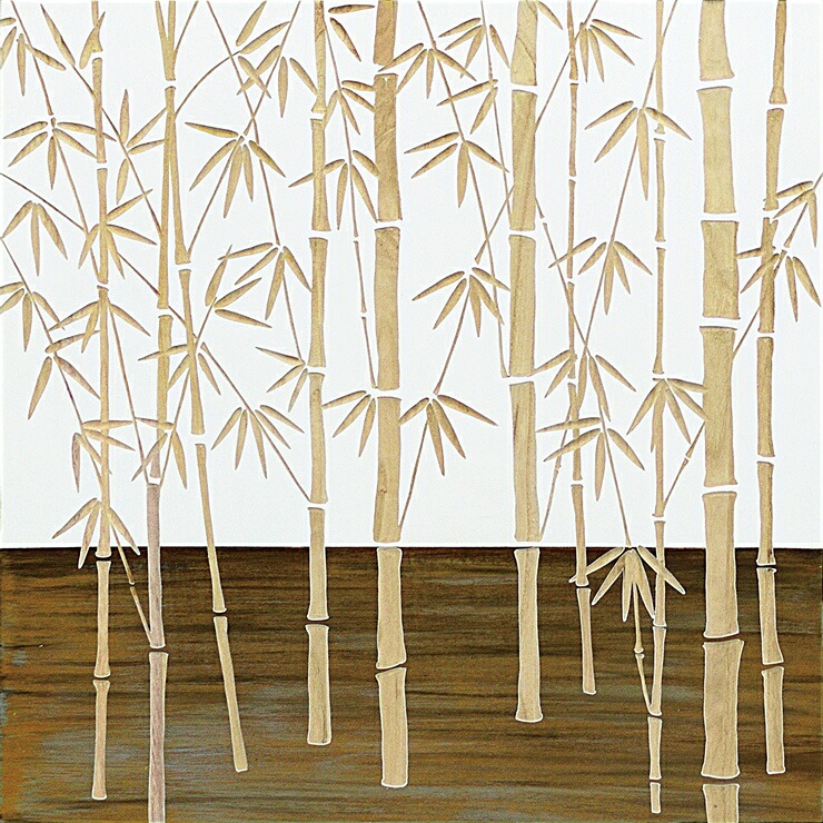 絵画 おしゃれ 木製 木彫り ウッド スカルプチャー アート「フォレスト バンブー（WH+NP）」 SA-15055 竹 森