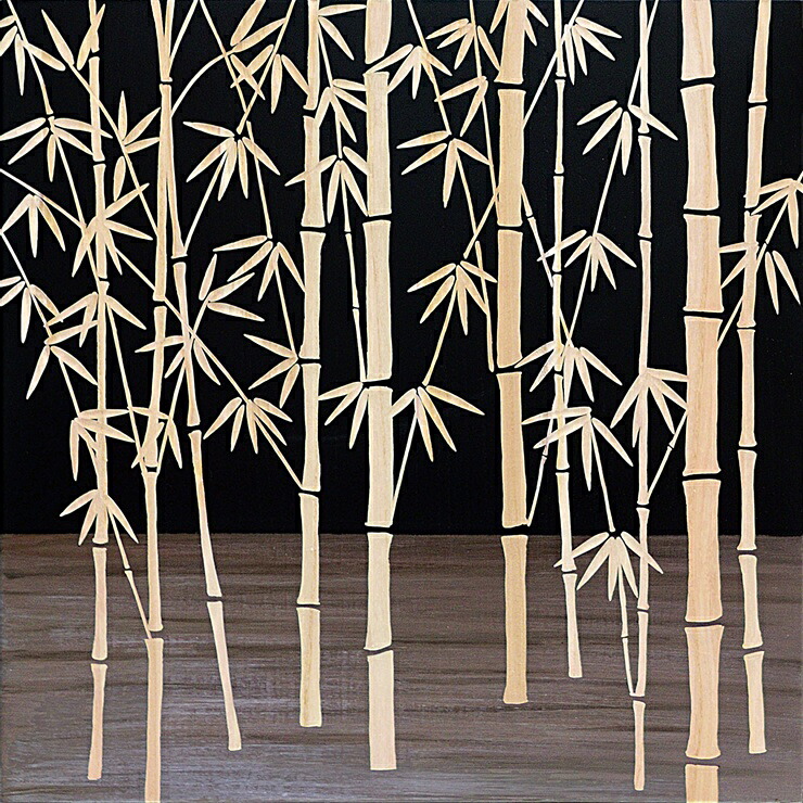 絵画 おしゃれ 木製 木彫り ウッド スカルプチャー アート「フォレスト バンブー（BK+NP）」 SA-15056 竹 森
