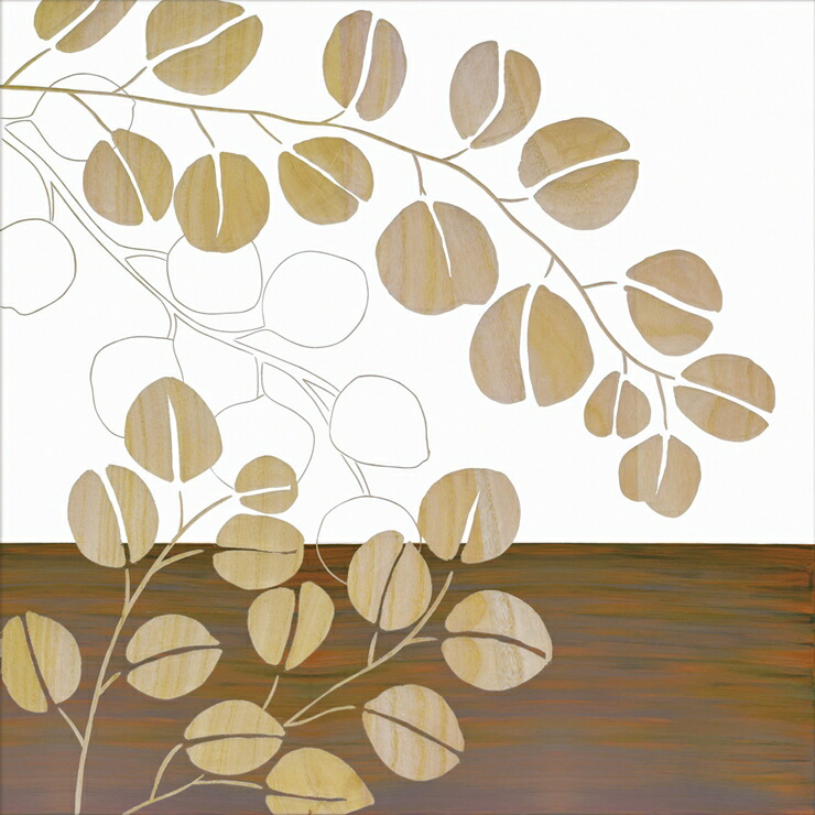 絵画 おしゃれ 木製 木彫り ウッド スカルプチャー アート「ユーカリ（WH+NP）」 SA-15090