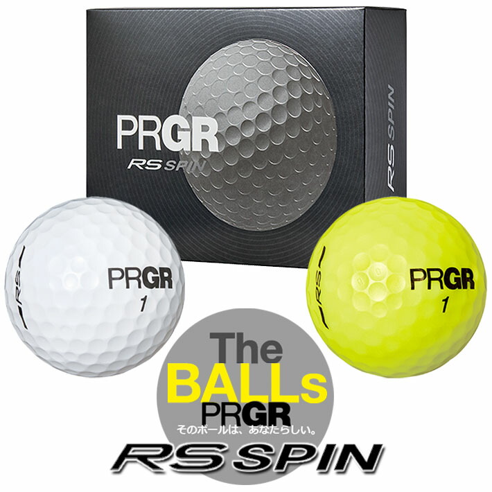 [お取り寄せ商品] プロギア PRGR ゴルフボール RS SPIN(アールエス スピン) GOLF BALL ホワイト イエロー 1ダース(12個入り) PYF-300 ラウンド小物 ゴルフ用品 [2024年モデル]