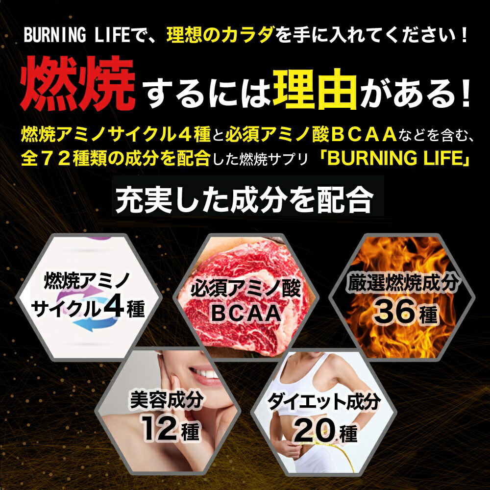 【楽天市場】燃焼系サプリ ダイエットサプリ Lカルニチン α‐リポ酸 必須アミノ酸BCAA配合 カプサイシン 運動時の燃焼を強力サポート