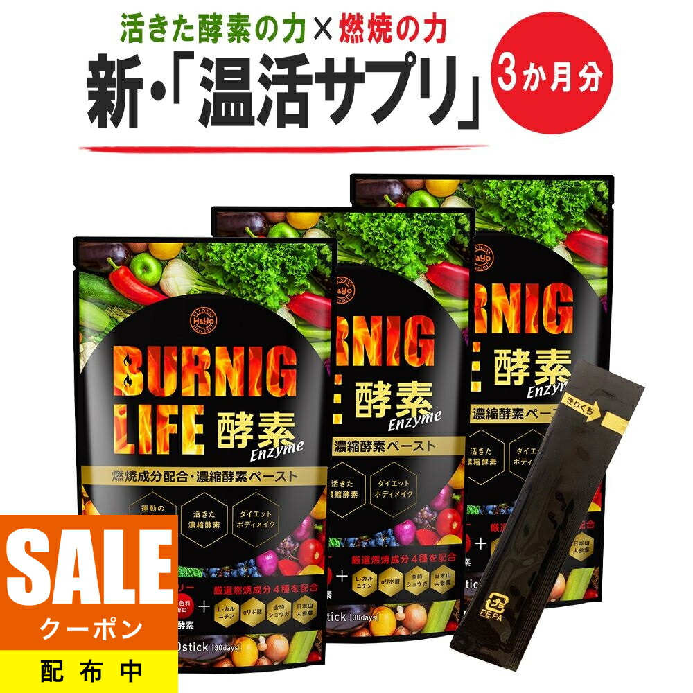 67％以上節約 酵素サプリ BURNING LIFE 酵素 燃焼系酵素ペースト 分包 30