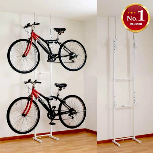 つっぱり式 自転車ディスプレイスタンド（2台収納） WEIMALL 自転車スタンド 2台置き 室内 倒れない ディスプレイ