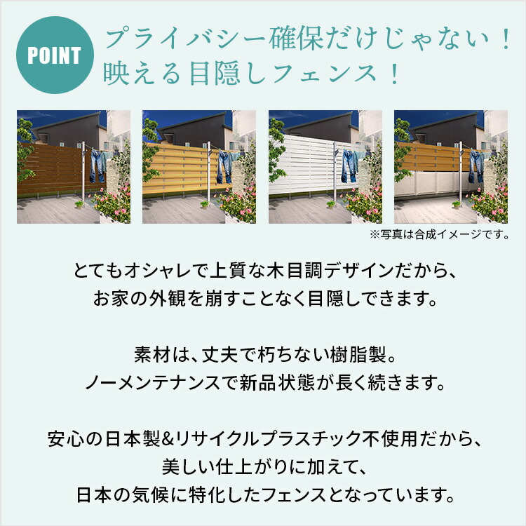 ポイント5倍 日本製 長期保証 目隠しフェンス 樹脂 フェンス 目隠し 庭 屋外 ラティスフェンス
