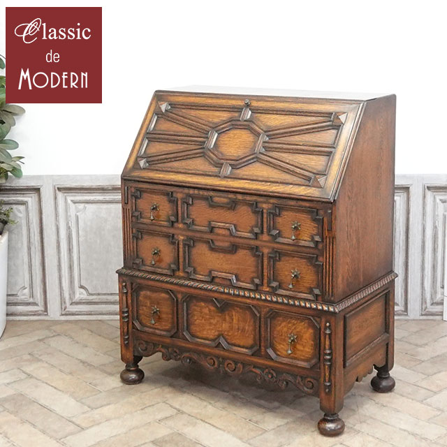 楽天市場】輸入家具 アンティーク ブックビューロー アンティーク