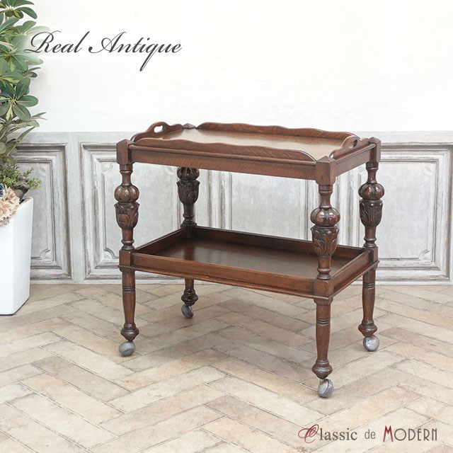 楽天市場】アンティーク ワゴン アンティーク家具 キャスター付き