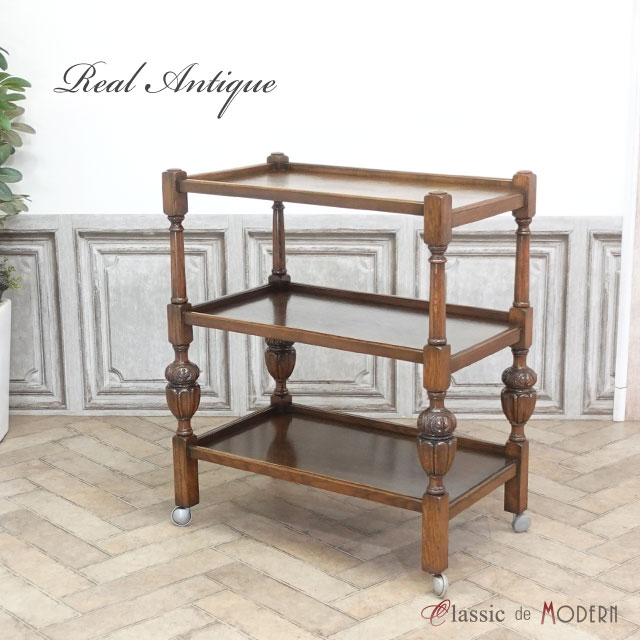 楽天市場】アンティーク ワゴン アンティーク家具 キャスター付き