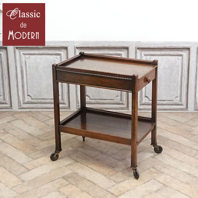 アンティークビンテージワゴンキャスター付き キッチンワゴン 3段ワゴン トロリーワゴン キャスター付き 木製