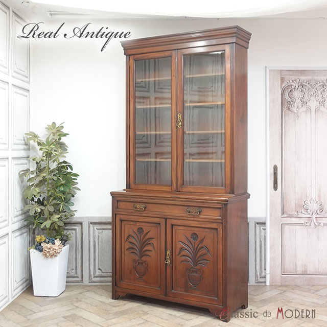 楽天市場】アンティーク家具 リプロダクト ブックケース 飾りボード