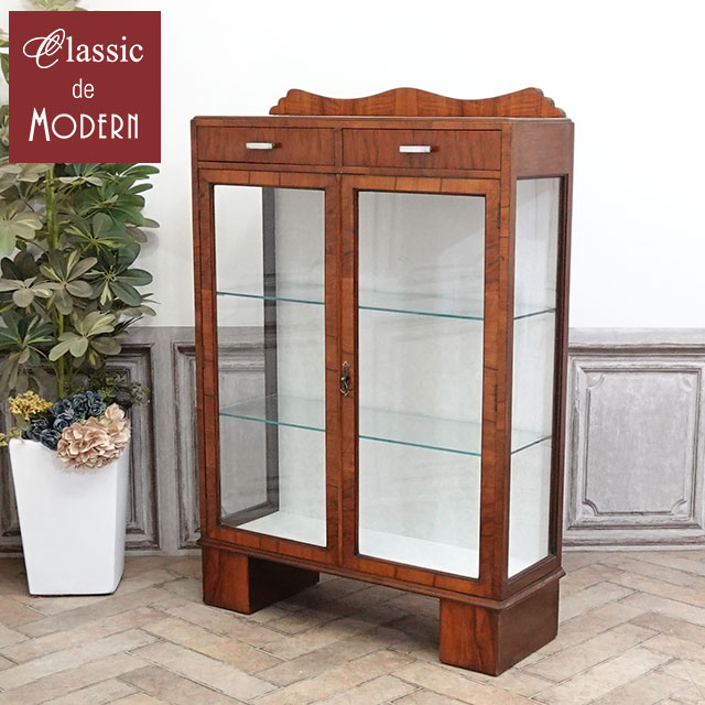 木製 アンティーク ディスプレイケース 飾り棚 食器棚 多目的 シャビ