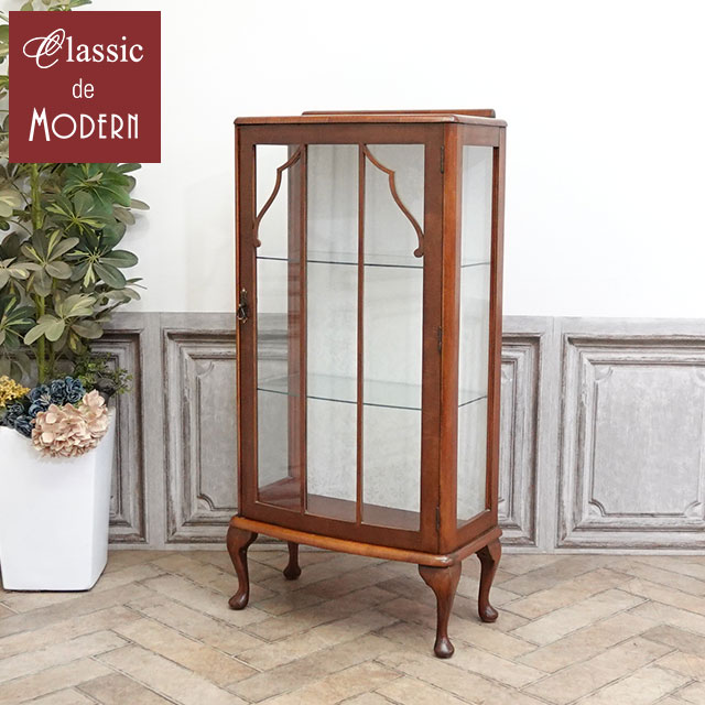 楽天市場】アンティークオーク ガラスキャビネット ホワイトシャビー