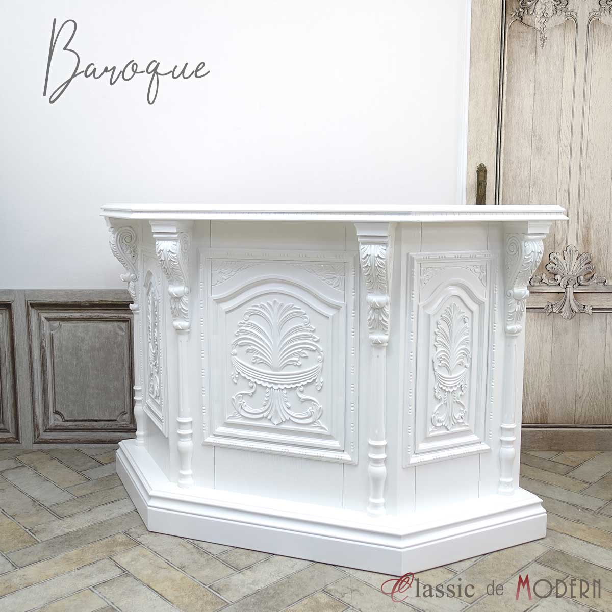 楽天市場】輸入家具 コンソールテーブル ハーフムーン ロココ