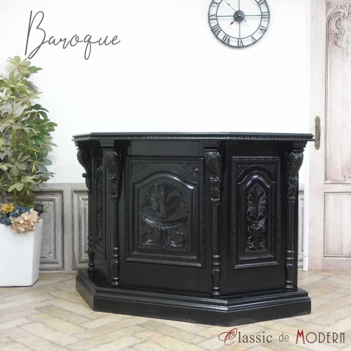 アンティーク 半円テーブル ブラック 無垢材 古家具 黒色 カウンター アンティーク 半円テーブル ブラック 無垢材 古家具 黒色 カウンター