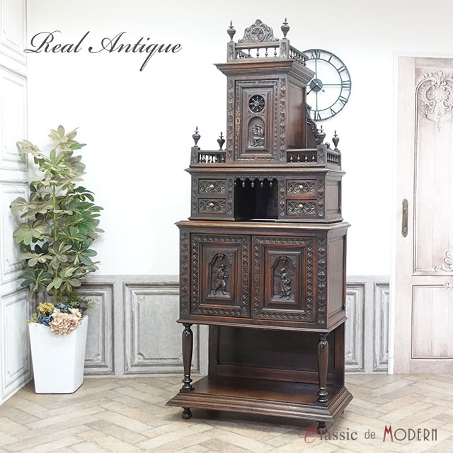 楽天市場】アンティーク キャビネット アンティーク家具 飾り棚 サイド