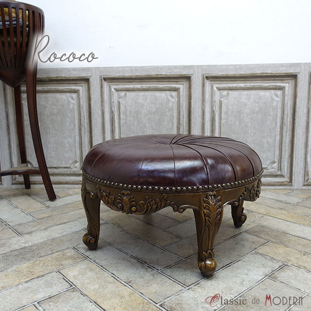 楽天市場】輸入家具 ロココ スツール ロココ調家具 腰掛け エレガント