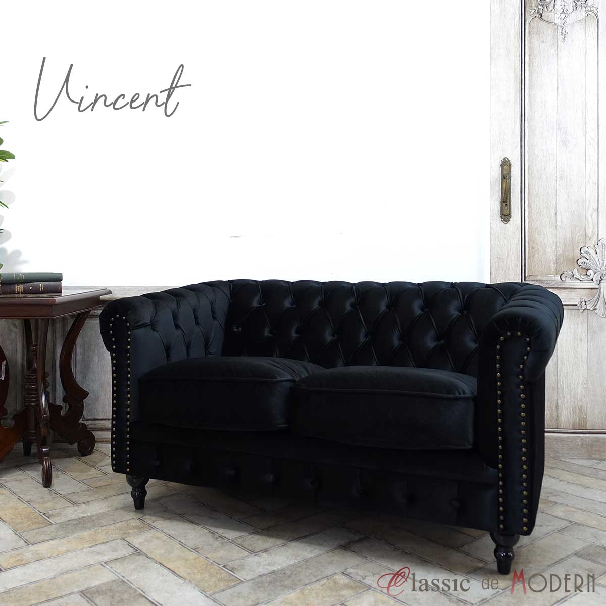 楽天市場】輸入家具 チェスターフィールド ソファ 二人掛け