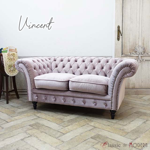 ソファ　2人掛け　2P 柄物　アンティーク　ヴィンテージ 2.5人掛けソファ・アンティークテイスト VC2.5P63K 新着