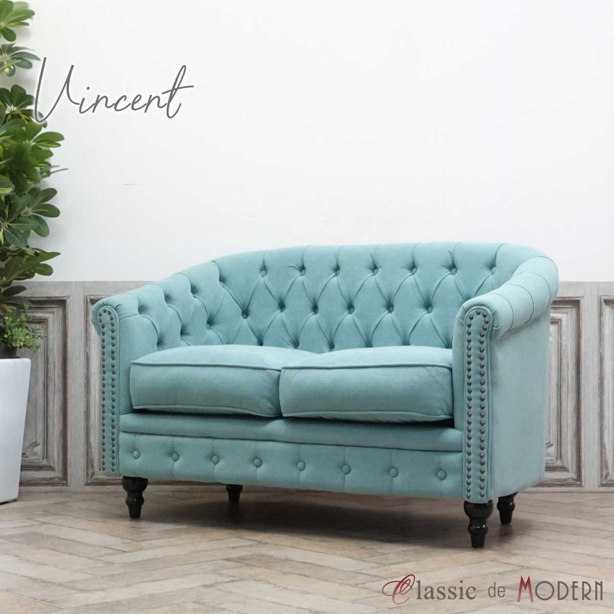 楽天市場】輸入家具 チェスターフィールド ソファ 二人掛け