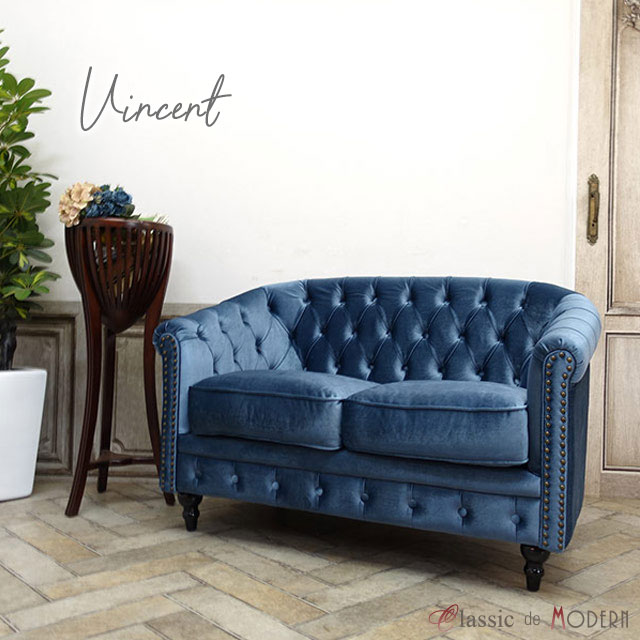 楽天市場】輸入家具 チェスターフィールド ソファ 二人掛け