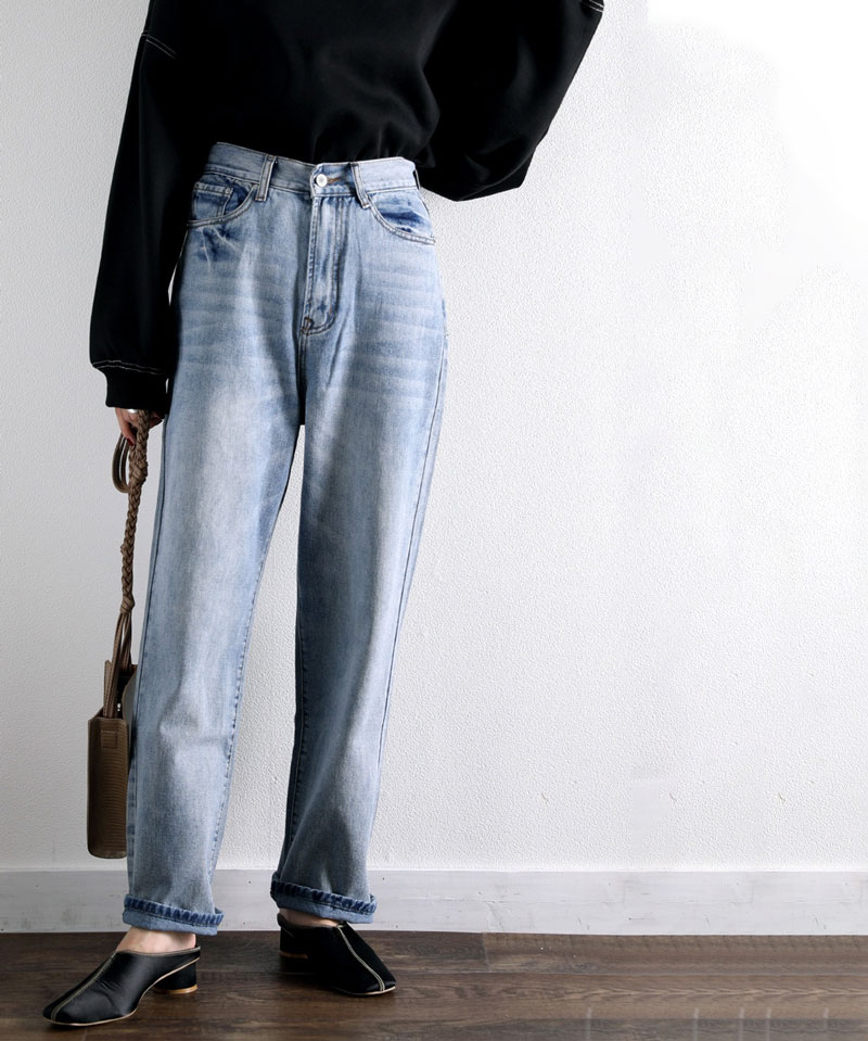 楽天市場 メール便 送料無料 デニム ジーンズ レディース チノ チノパンツ 小さいサイズ 大きいサイズ ゆったり ハイウエスト S 2l 3l 深めの股上 サルエル風 古着風 色落ち 加工 ブルー メンズ ユニセックス ストレート Elf019 Classical Elf クラシカルエルフ