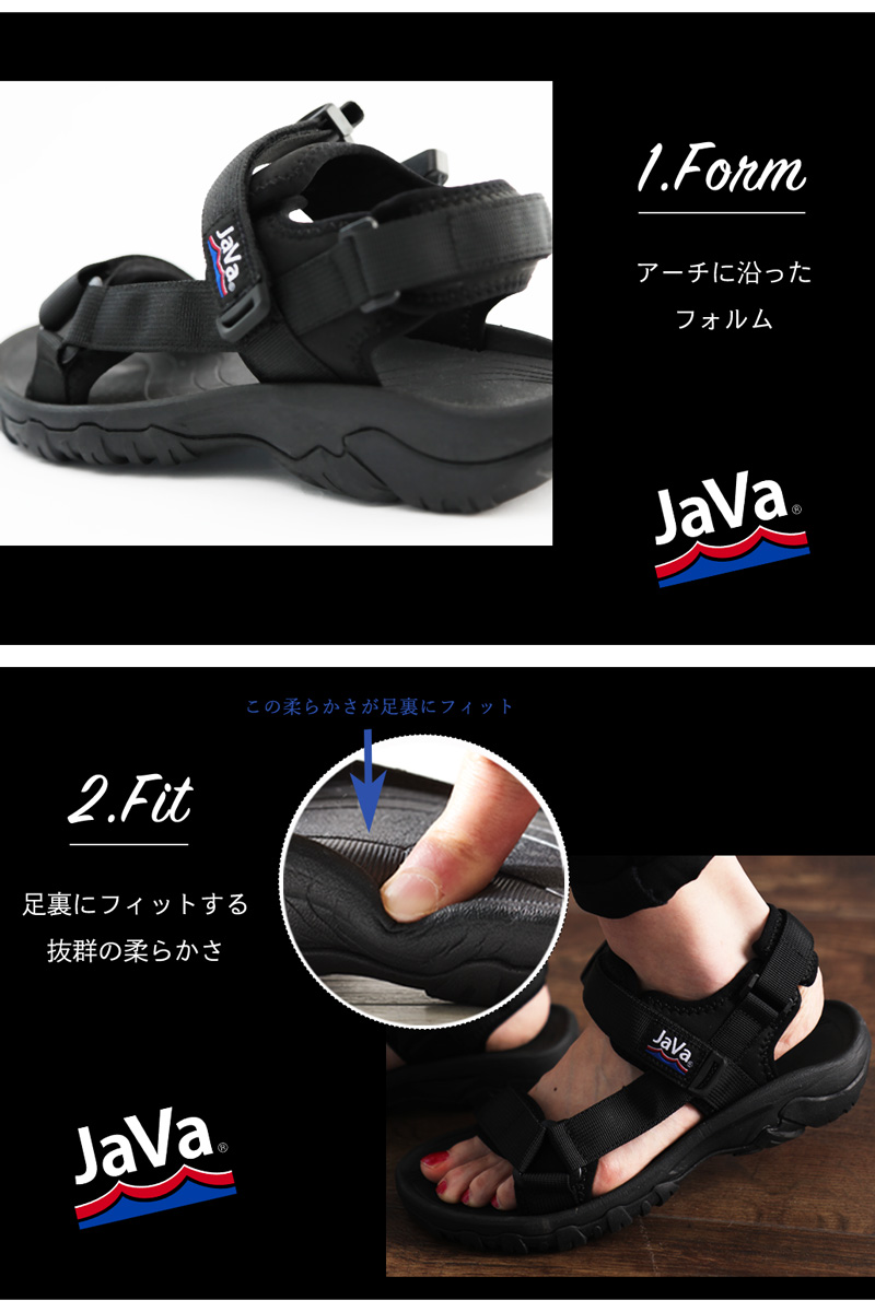 楽天市場 送料無料 Java スポーティ ストラップ サンダル レディース スポーツサンダル ぺたんこ メンズ 男女兼用 ユニセックス 厚底 スポサン コンフォートサンダル ストラップ マジックテープ バックル ベルクロ Jvs0001 Elfs002 夏 大きいサイズ 親子コーデ