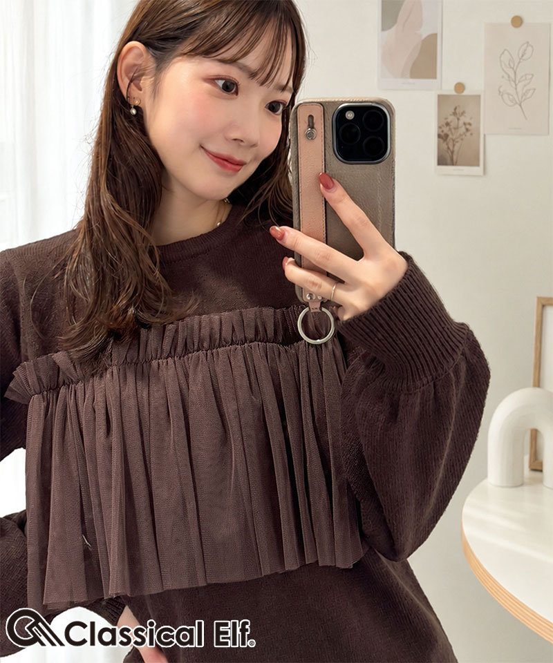 SALE／50%OFF】Mila Owen ウール混スタンドカラーリバーケープコート
