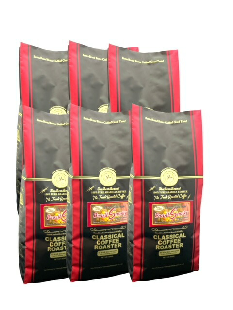 コーヒー豆 240杯分 アラビカ豆100% ブラジル スモーキー ブレンドコーヒー 6LB( 454ｇ×6袋）セット 【 豆 】