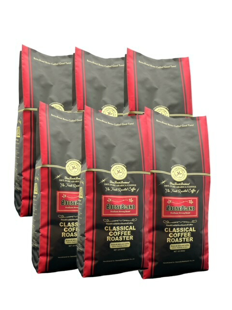 コーヒー豆 240杯分 アラビカ豆100% ハウスブレンド コーヒー 6LB( 454ｇ×6袋）セット 【 豆 】
