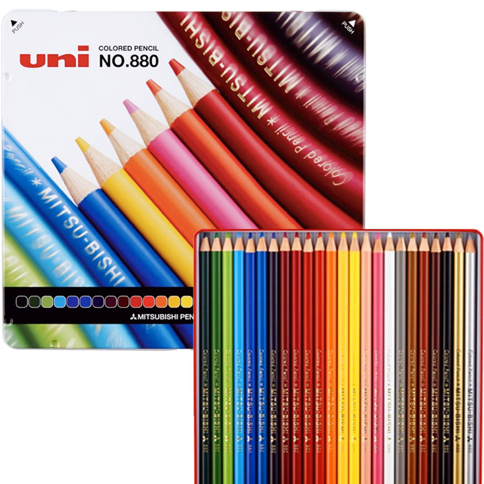 楽天市場】三菱鉛筆 色鉛筆(24色セット)/uni 絵画 お絵かき 美術