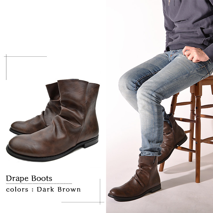 Portaille FRONT DRAPE LEATHER BOOTS の+spbgp44.ru