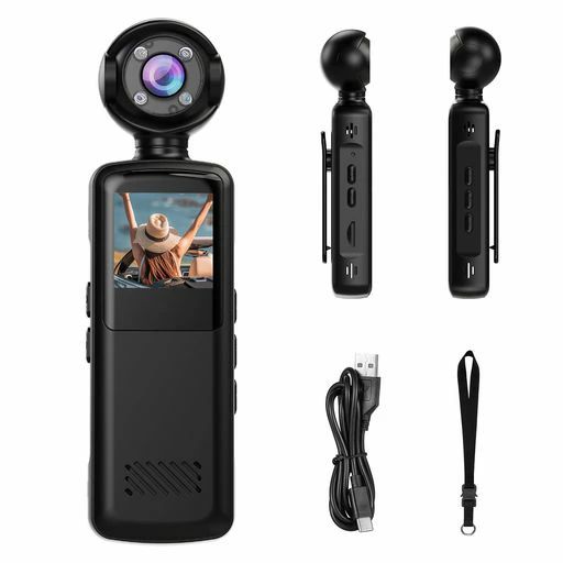 アクションカメラウェアラブルカメラVlogビデオカメラボディカメラ160度広角小型無線LANスマホ提携旅するアウトドア話し合い商談受けつたえるスポーツカメラレコーダーサイクリングビデオレコーダー縮時…