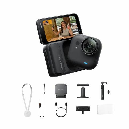 Insta360GOUltraマルチ一こま映画化キットミッドナイトブラックSD歌留多なし|vlogカメラボケットから領域が変わる軽さ動き写真器小型