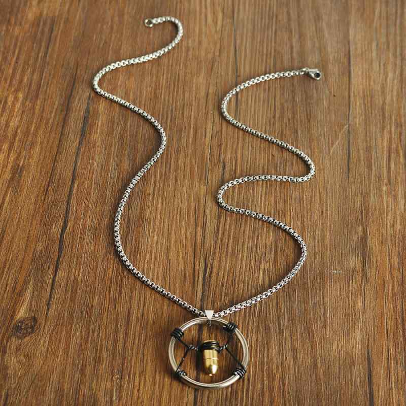 Necklaces unisex bullet Pendants Cyberpunk-style U-shaped unique titanium alloy electroplated casual shoes for men and women.Jewelry Accessories, necklaces, chains