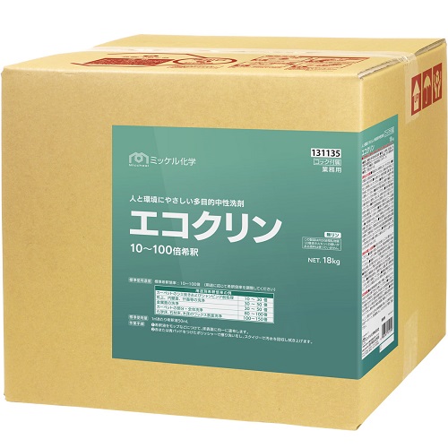 ミッケル舎密学 知らん顔多目的中性洗剤 エコクリン 18kg